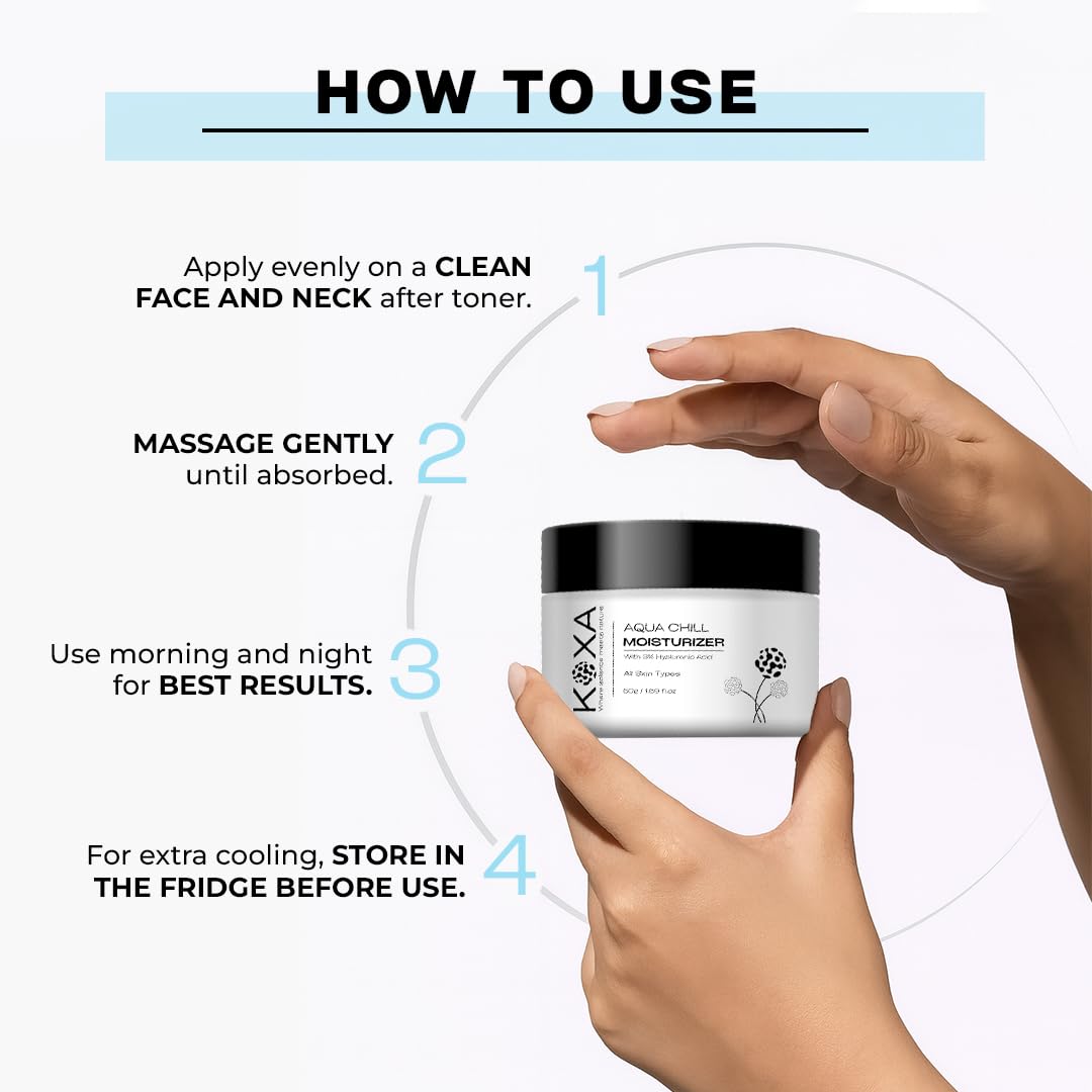 KOXA COSMETIC Aqua Chill Moisturizer – 3% Hyaluronic Acid, Aloe